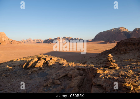 Wadi Rum, Wüste Bereich in Jordanien. Stockfoto