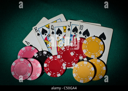 Poker Royal Flush Stockfoto