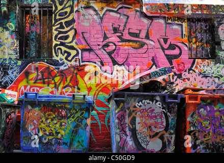 Graffiti-Kunst in Melbourne Central Business District Stockfoto