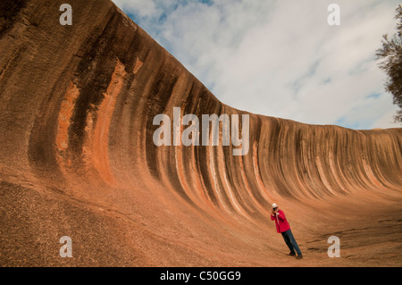 Fotografieren Wave Rock eine natürliche geologische Formation in der Nähe von Hyden im Westen Australien Stockfoto