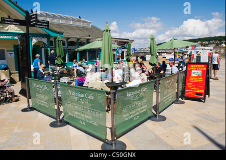 Viktorianische Cafe am Strand von Weston Super Mare Somerset England UK Stockfoto