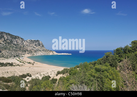 Rhodos. Dodekanes-Inseln. Griechenland. Tsambika Strand. Stockfoto