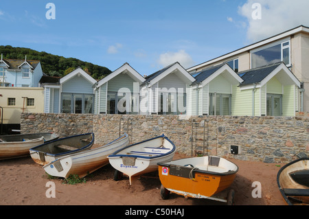 Neue Build teuer Strandhütten in Shaldon, South Devon Stockfoto