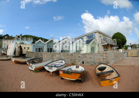 Neue Build teuer Strandhütten in Shaldon, South Devon Stockfoto