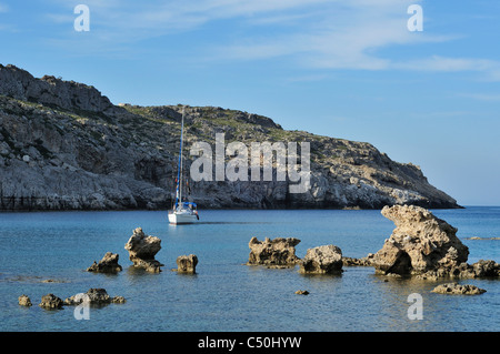 Rhodos. Dodekanes-Inseln. Griechenland. Anthony Quinn Bay. Stockfoto