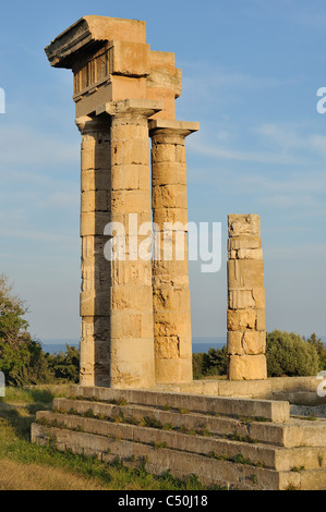 Rhodos. Dodekanes-Inseln. Griechenland. Tempel des Pythischen Apollon in der Akropolis auf Mount Smith. Stockfoto