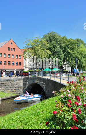 Gracht in Friedrichstadt Stockfoto