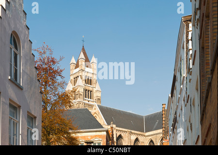 Bell Tower von St. Salvators Kathedrale, historische Zentrum von Brügge, Belgien Stockfoto