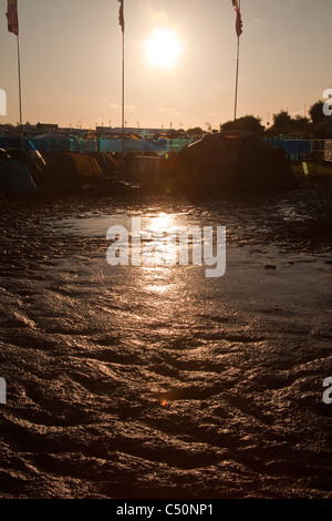 Schlamm, Glastonbury Festival 2011. Stockfoto