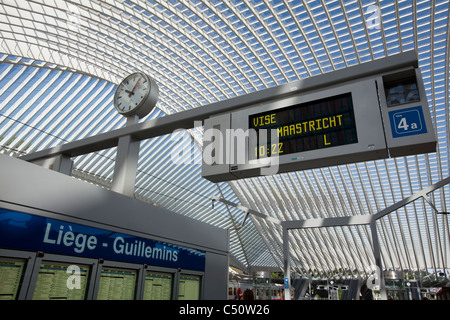 Gare de Liège-Guillemins Bahnhof, Liege, Wallonien, Belgien, Europa Stockfoto