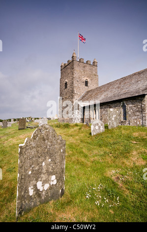 Forrabury Kirche und Friedhof in Boscastle, Cornwall, England, UK Stockfoto