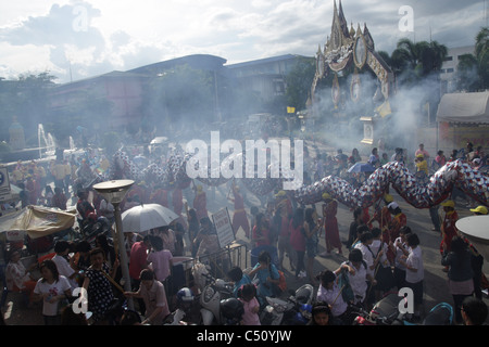 Drachenparade in Samut Sakhon Provinz in Thailand Stockfoto