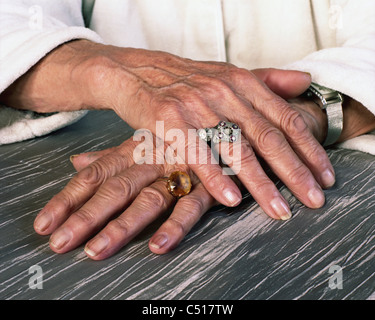 Senior Frauenhand Stockfoto