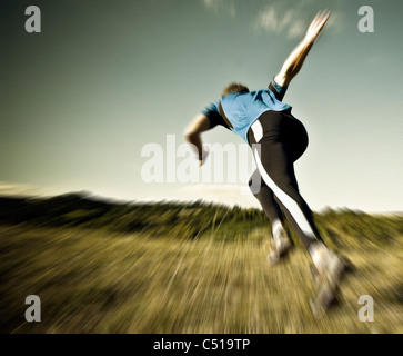 Läufer am start Stockfoto