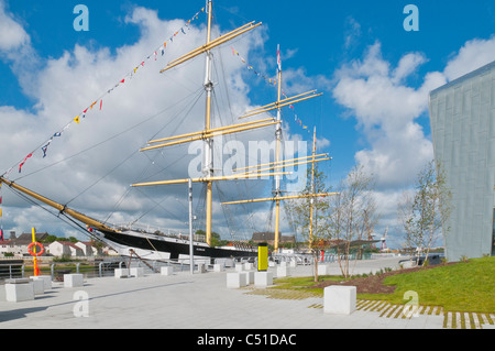 SV Glenlee festgemacht neben Riverside Museum Museum für Verkehr und Reisen Yorkhill Kai Glasgow Schottland Stockfoto