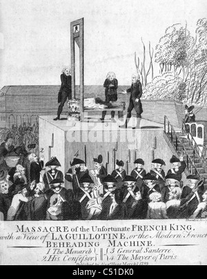 Ausführung von LOUIS XV1 während der französischen Revolution 1793 Stockfoto