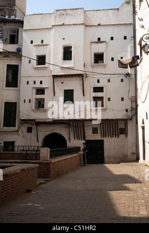 Weiße Häuser in der Kasbah in Algier, Nordafrika Stockfoto