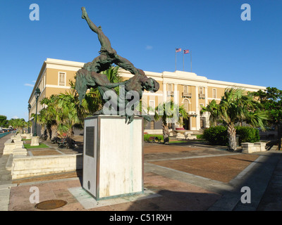 Die Skulptur Ballaja in Old San Juan Stockfoto