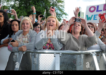 Fans bei Olly Murs-Konzert im Ingleston royal Highland Showground Edinburgh. Stockfoto