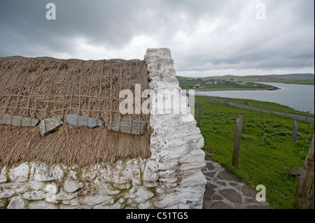 Osten Haus Croft, Papil, Burra Geschichtsgruppe Cottage, West Burra, Shetland-Inseln. SCO 7425 Stockfoto