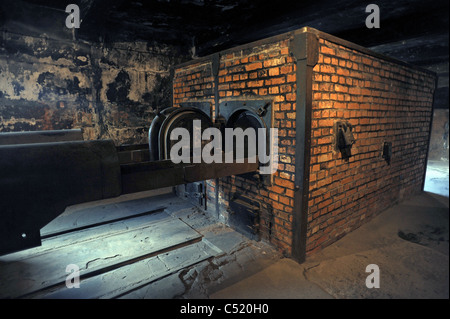 Ehemaligen KZ Auschwitz 1 und jetzt ein staatliches Museum - die Öfen innerhalb des Krematoriums und der Gaskammern Stockfoto