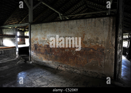 Ehemaligen KZ Auschwitz II Birkenau und heute ein staatliches Museum - in einem der erhaltenen Gefangenen Ziegel-Kaserne Stockfoto