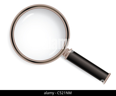 Alten Stil Lupe isoliert auf weißem Hintergrund Stockfoto