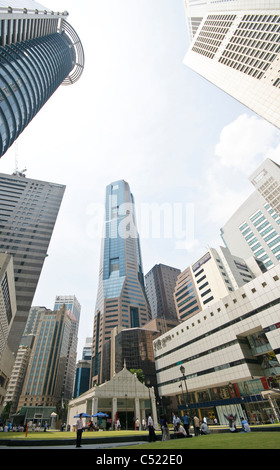 Wolkenkratzer der Finanzdistrikt, zentraler Geschäftsbezirk, kreativ, Singapur, Südostasien, Asien Stockfoto