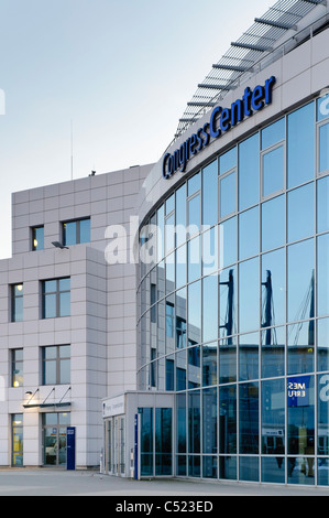 Messe Erfurt Congress Center, Messegelände, in den Abend, Erfurt, Thüringen, Deutschland, Europa Stockfoto