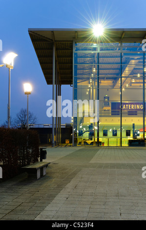 Messe Erfurt Congress Center, Messegelände, in den Abend, Erfurt, Thüringen, Deutschland, Europa Stockfoto