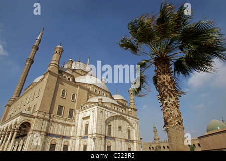 Die Moschee von Mohammed Ali, auch bekannt als die Alabaster-Moschee auf der Zitadelle in Kairo, Ägypten Stockfoto