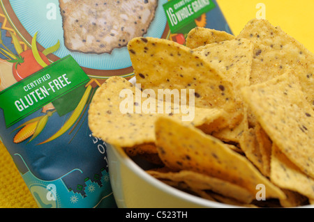 Gluten freie Lebensmittel Produkte Chips / Nachos Stockfoto