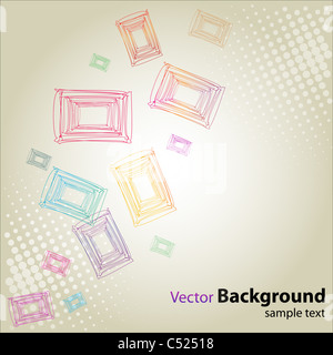 Illustration der Vektor abstrakten Hintergrund mit bunten Rechteck auf Halbton-Hintergrund Stockfoto