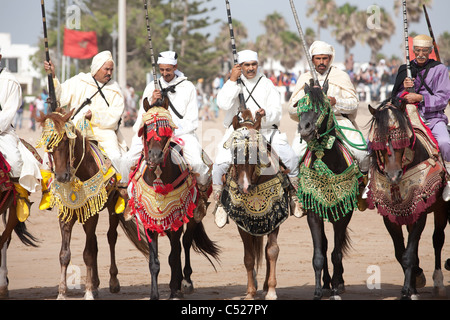 Fantasie über den Strand in Essaouira während des Musikfestivals, die Gnaoua Stockfoto