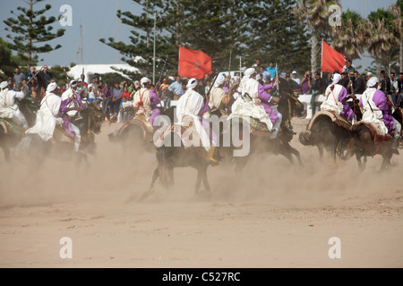 Fantasie über den Strand in Essaouira während des Musikfestivals, die Gnaoua Stockfoto