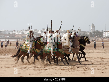 Fantasie über den Strand in Essaouira während des Musikfestivals, die Gnaoua Stockfoto