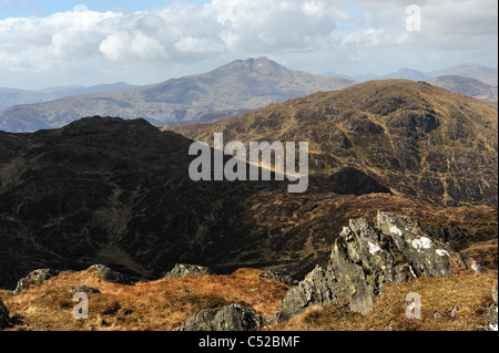 Blick vom Gipfel des Ben Venue in Schottland Trossachs Stockfoto