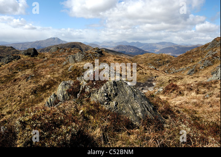 Blick vom Gipfel des Ben Venue in Schottland Trossachs Stockfoto