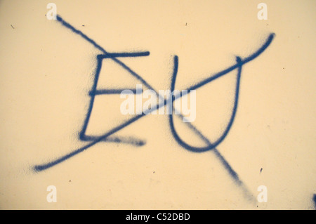 Anti-EU Graffiti Split Dalmatien Kroatien Europa Stockfoto