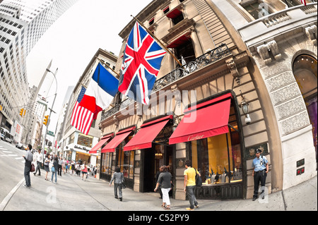 Cartier Schmuck Shop, 5th Avenue und Place de Cartier (E 52 St.), Manhattan, New York, USA, 2011 (fisheye-Objektiv-Ansicht) Stockfoto
