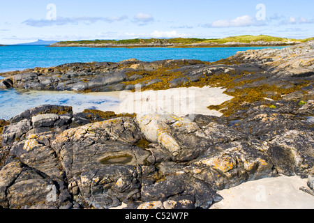 Die silbernen Sand von Morar in der Nähe von Portnaluchaig; Arisaig; Schottland Stockfoto