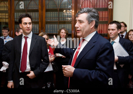 Kanzler, Gordon Brown & Ed Miliband MP. Stockfoto