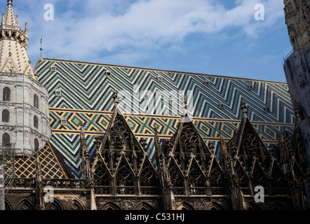 Das Ziegeldach des Stephansdoms (St Stephen) Kathedrale. Wien, Österreich. Stockfoto