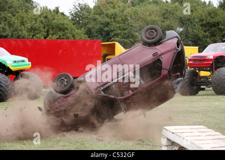 Auto-Crash-stunt Stockfoto