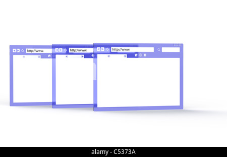 Abstrakt blau und Transparent Browser windows Stockfoto