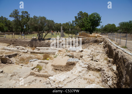 Archäologische Ausgrabungen im Nationalpark Ashkelon Ashkelon, Israel Stockfoto