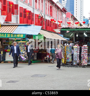 Singapurs Chinatown ist eine lebendige Architektur Einkaufsviertel bei Einwohnern und Touristen in Singapur Stockfoto