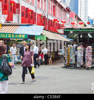 Singapurs Chinatown ist eine lebendige Architektur Einkaufsviertel bei Einwohnern und Touristen in Singapur Stockfoto