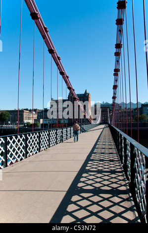 South Portland Street Suspension Bridge im Stadtzentrum von Glasgow. Im Jahre 1853 gebaut Stockfoto