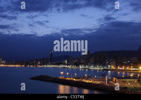 Nacht in Benidorm Stockfoto